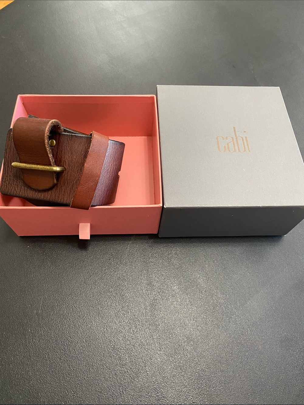 Cabi genuine brown leather belt size small